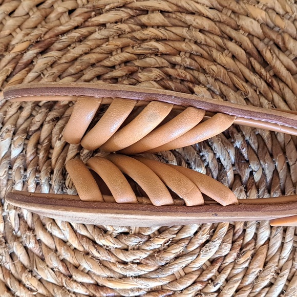 Madewell Womens‎ Addie Camel Brown Leather Multi-Strap Slide Sandals S-7.5 - Picture 9 of 10